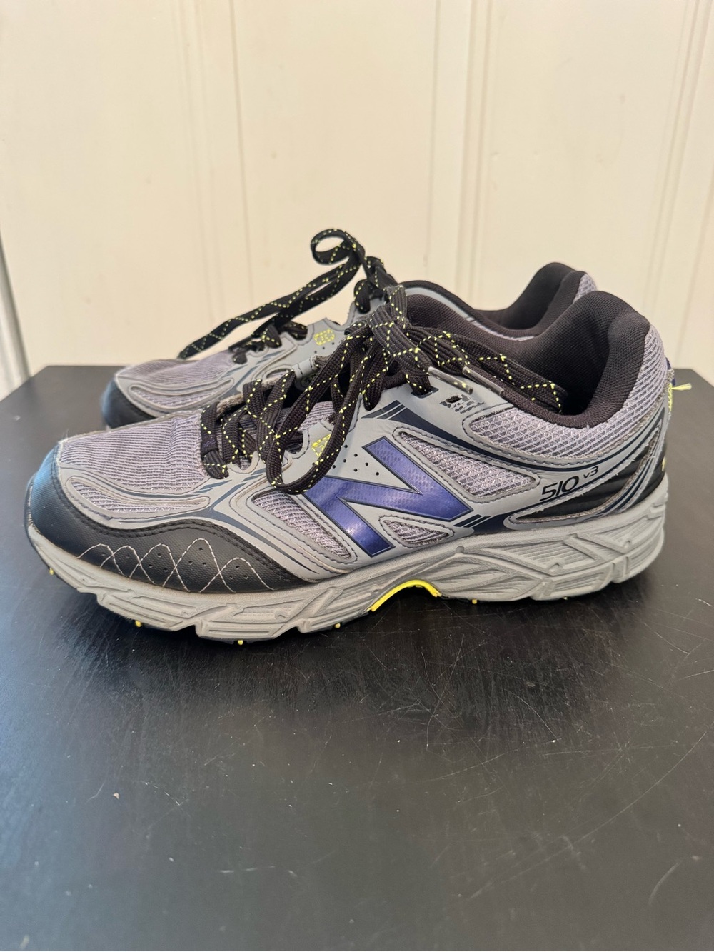 New Balance 510v3 Trail Running Shoes Grey Navy Black Yellow All Terrain Mens 9